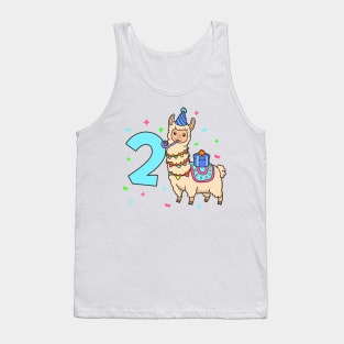 I am 2 with Lama - kids birthday 2 years old Tank Top